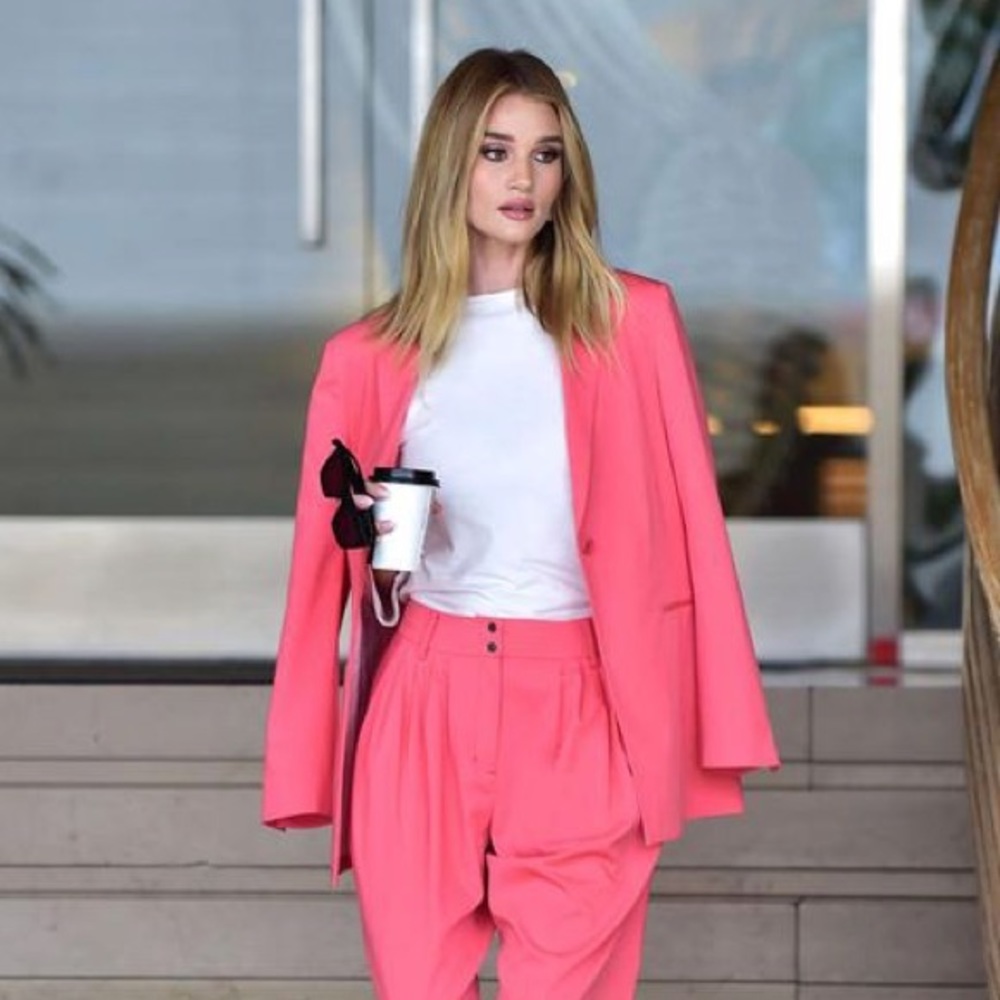 BCBGMAXAZRIA Coral Pink Long Belted Blazer - sz S - NWT